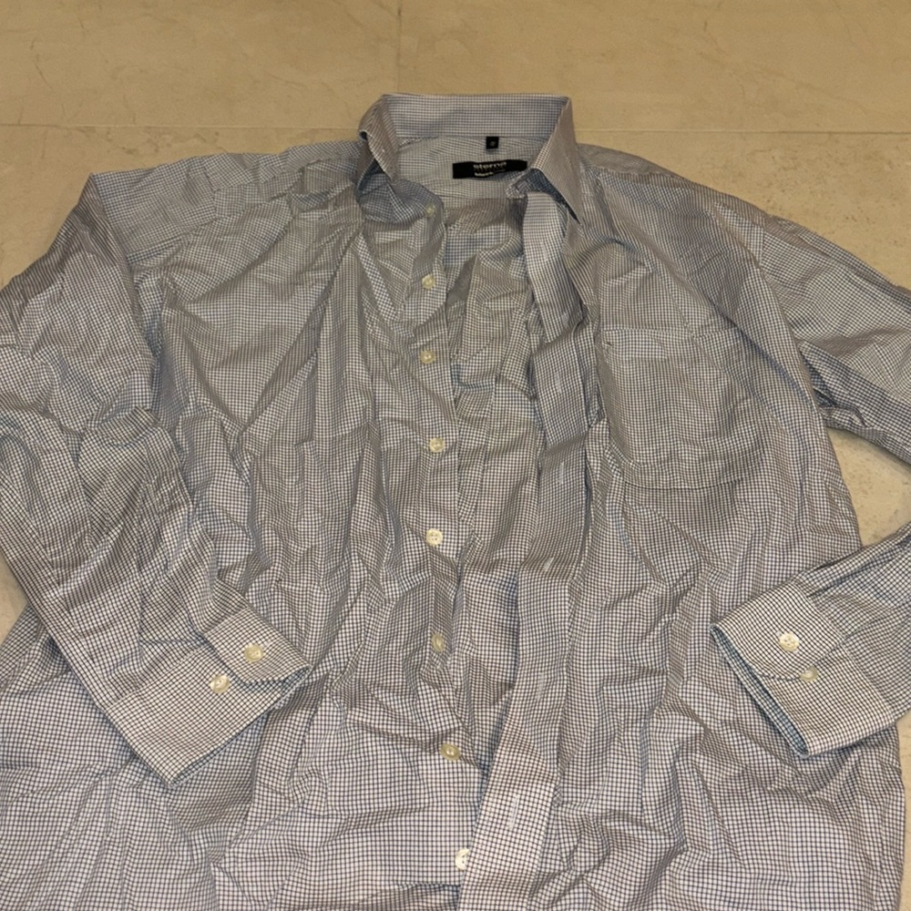 Eterna black line size 16 button up